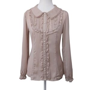 Axes Femme - Cream Pink Fairycore Blouse